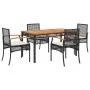 5-piece garden furniture set with black synthetic rattan cushions by , Garden sets - Ref: Foro24-3213562, Price: 371,94 €, Di...