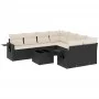 8-teiliges Gartensofa-Set und Kissen aus schwarzem Kunststoff-Rattan. von , Gartensets - Ref: Foro24-3219955, Preis: 534,47 €...