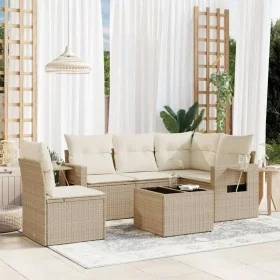 Juego de sofás jardín con cojines 6 pzas ratán sintético beige by , Garden sets - Ref: Foro24-3220177, Price: 439,81 €, Disco...