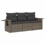 Gartensofa-Set 3-teilig mit grauen Kissen aus synthetischem Rattan von , Gartensets - Ref: Foro24-3219859, Preis: 200,88 €, R...