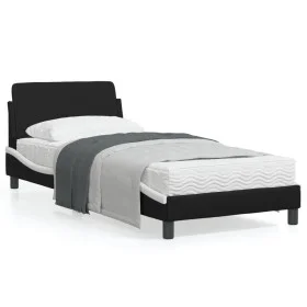 Bett mit schwarz-weißem Kunstleder-Kopfteil 80x200 cm von , Betten und Lattenroste - Ref: Foro24-373083, Preis: 93,36 €, Raba...
