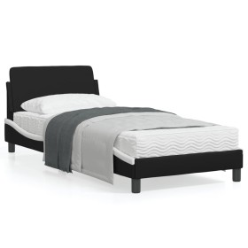 Bett mit schwarz-weißem Kunstleder-Kopfteil 80x200 cm von , Betten und Lattenroste - Ref: Foro24-373083, Preis: 110,58 €, Rab...