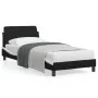 Bed with black and white synthetic leather headboard 80x200 cm by , Beds and slatted bases - Ref: Foro24-373083, Price: 93,36...