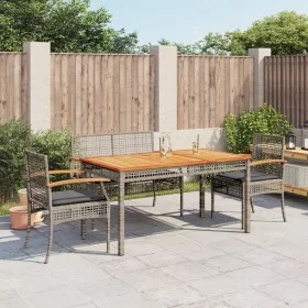 Gartenmöbel-Set 4-teilig mit grauen PE-Rattan-Kissen von , Gartensets - Ref: Foro24-3213576, Preis: 392,08 €, Rabatt: %
