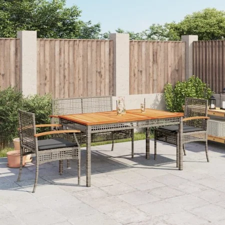 Juego de comedor de jardín 4 piezas con cojines ratán PE gris de , Conjuntos de jardín - Ref: Foro24-3213576, Precio: 392,08 ...