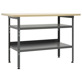Banco de trabajo de acero gris 120x60x85 cm de vidaXL, Mesas de trabajo - Ref: Foro24-145344, Precio: 147,17 €, Descuento: %