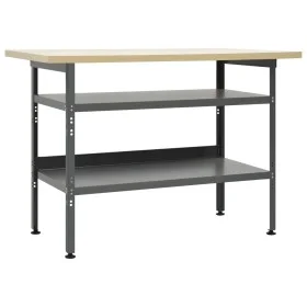 Banco de trabajo de acero gris 120x60x85 cm de vidaXL, Mesas de trabajo - Ref: Foro24-145344, Precio: 154,94 €, Descuento: %