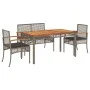 Juego de comedor de jardín 4 piezas con cojines ratán PE gris de , Conjuntos de jardín - Ref: Foro24-3213576, Precio: 392,08 ...
