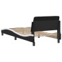 Cama con cabecero cuero sintético negro y blanco 80x200 cm de , Camas y somieres - Ref: Foro24-373083, Precio: 110,15 €