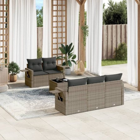 Gartenmöbel-Set, 6-teilig, mit grauen Polstern aus synthetischem Rattan. von , Gartensets - Ref: Foro24-3219899, Preis: 403,8...