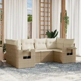 Gartensofa-Set mit 6-teiligen Kissen aus synthetischem Rattan in Beige. von , Gartensets - Ref: Foro24-3220577, Preis: 447,42...