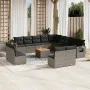 Gartensofagarnitur 14-teilig mit grauen Polstern aus synthetischem Rattan von , Modulare Sofas für den Außenbereich - Ref: Fo...