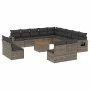Gartensofagarnitur 14-teilig mit grauen Polstern aus synthetischem Rattan von , Modulare Sofas für den Außenbereich - Ref: Fo...