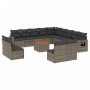 Set de sofás de jardín 14 pzas con cojines ratán sintético gris by , Modular outdoor sofas - Ref: Foro24-3224821, Price: 833,...