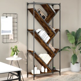 Regal aus Holz, Ingenieurwesen und Metall, Eiche geräuchert, 79x30x180 cm. von , Bücherregale und Regale - Ref: Foro24-845433...
