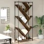 Regal aus Holz, Ingenieurwesen und Metall, Eiche geräuchert, 79x30x180 cm. von , Bücherregale und Regale - Ref: Foro24-845433...