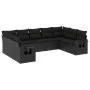 8-teiliges Gartensofa-Set und Kissen aus schwarzem Kunststoff-Rattan. von , Gartensets - Ref: Foro24-3220594, Preis: 592,39 €...