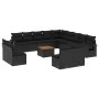 Set sofás de jardín 14 pzas con cojines ratán sintético negro by , Modular outdoor sofas - Ref: Foro24-3224816, Price: 883,82...
