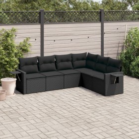 Set de sofás de jardín 6 piezas y cojines ratán sintético negro by , Garden sets - Ref: Foro24-3220204, Price: 403,27 €, Disc...