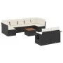 Gartensofa-Set, 10-teilig, mit schwarzen Kissen und synthetischem Rattan. von , Modulare Sofas für den Außenbereich - Ref: Fo...
