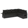 Set de sofás de jardín 6 piezas y cojines ratán sintético negro by , Garden sets - Ref: Foro24-3220204, Price: 427,98 €, Disc...