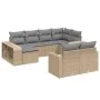 Gartensofa-Set mit 10-teiligen beigen Kissen aus synthetischem Rattan. von , Modulare Sofas für den Außenbereich - Ref: Foro2...