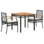 Garten-Essgruppe 3-teilig mit schwarzen Polstern aus synthetischem Rattan von , Gartensets - Ref: Foro24-3213560, Preis: 238,...