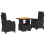 Set comedor de jardín 3 pzas con cojines ratán sintético negro by , Garden sets - Ref: Foro24-3277385, Price: 350,52 €, Disco...