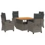 Set comedor de jardín 5 piezas con cojines ratán sintético gris by , Garden sets - Ref: Foro24-3277401, Price: 772,88 €, Disc...