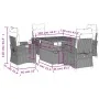 Set comedor de jardín 5 piezas con cojines ratán sintético gris by , Garden sets - Ref: Foro24-3277401, Price: 772,88 €, Disc...
