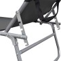 Folding sun lounger with gray aluminum awning by vidaXL, Loungers - Ref: Foro24-47772, Price: 60,83 €, Discount: %