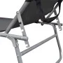 Folding sun lounger with gray aluminum awning by vidaXL, Loungers - Ref: Foro24-47772, Price: 59,92 €, Discount: %