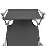 Folding sun lounger with gray aluminum awning by vidaXL, Loungers - Ref: Foro24-47772, Price: 59,92 €, Discount: %