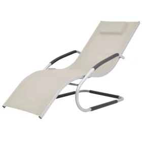 Tumbona con cojín aluminio y textilene color crema by vidaXL, Loungers - Ref: Foro24-47778, Price: 101,92 €, Discount: %