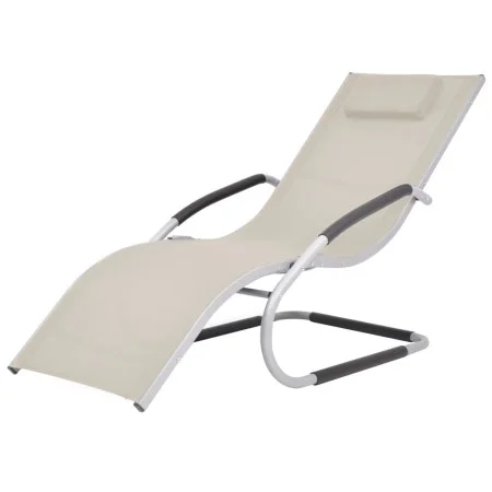 Tumbona con cojín aluminio y textilene color crema by vidaXL, Loungers - Ref: Foro24-47778, Price: 101,88 €, Discount: %