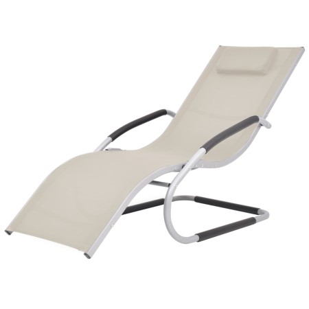 Tumbona con cojín aluminio y textilene color crema by vidaXL, Loungers - Ref: Foro24-47778, Price: 103,67 €, Discount: %