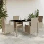 Set comedor de jardín 5 pzas con cojines ratán sintético beige by , Garden sets - Ref: Foro24-3277571, Price: 407,53 €, Disco...