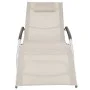 Tumbona con cojín aluminio y textilene color crema by vidaXL, Loungers - Ref: Foro24-47778, Price: 101,88 €, Discount: %