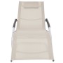 Tumbona con cojín aluminio y textilene color crema by vidaXL, Loungers - Ref: Foro24-47778, Price: 103,67 €, Discount: %
