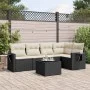 Set de sofás de jardín 6 piezas y cojines ratán sintético negro by , Garden sets - Ref: Foro24-3220135, Price: 380,28 €, Disc...