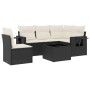 Set de sofás de jardín 6 piezas y cojines ratán sintético negro by , Garden sets - Ref: Foro24-3220175, Price: 365,07 €, Disc...