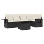 Set de sofás de jardín 6 piezas y cojines ratán sintético negro by , Garden sets - Ref: Foro24-3220135, Price: 380,28 €, Disc...
