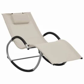 Deck chair with cream textilene pillow by vidaXL, Loungers - Ref: Foro24-47789, Price: 110,26 €, Discount: %