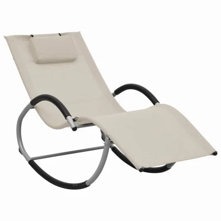 Tumbona con almohada textileno crema de vidaXL, Tumbonas - Ref: Foro24-47789, Precio: 110,23 €, Descuento: %