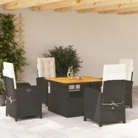 Set de muebles jardín 5 pzas con cojines ratán sintético negro by , Garden sets - Ref: Foro24-3277318, Price: 686,24 €, Disco...