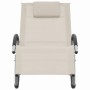 Deck chair with cream textilene pillow by vidaXL, Loungers - Ref: Foro24-47789, Price: 112,55 €, Discount: %