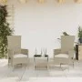 Set comedor de jardín 3 pzas con cojines ratán sintético beige by , Garden sets - Ref: Foro24-3277590, Price: 259,35 €, Disco...