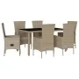Set comedor de jardín 7 pzas con cojines ratán sintético beige de , Conjuntos de jardín - Ref: Foro24-3277578, Precio: 614,91...