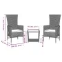 Set comedor de jardín 3 pzas con cojines ratán sintético beige by , Garden sets - Ref: Foro24-3277590, Price: 259,35 €, Disco...