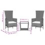 Set comedor de jardín 3 pzas con cojines ratán sintético beige by , Garden sets - Ref: Foro24-3277590, Price: 264,42 €, Disco...